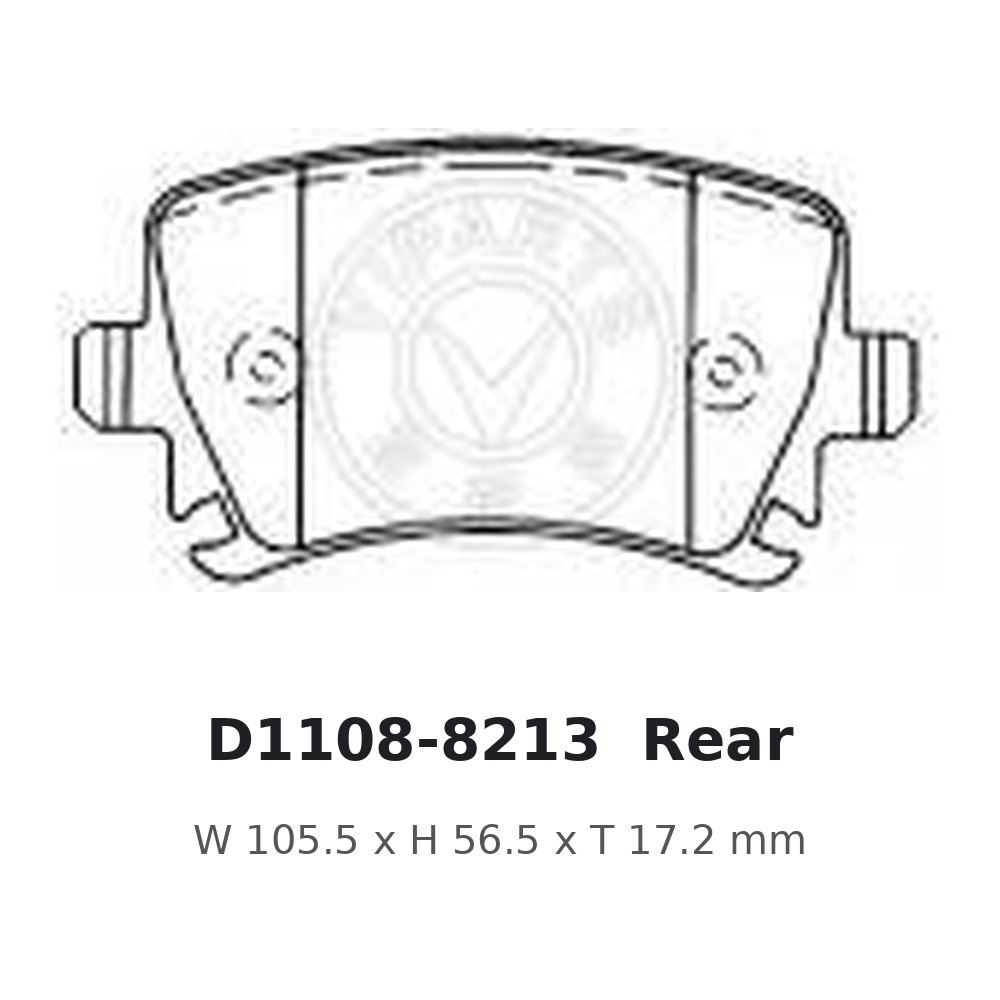 BRAKE PAD SET REAR, SEMI-METALLIC