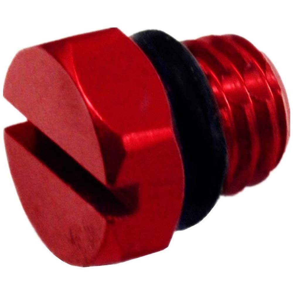 BILLET ALUMINUM AIR BLEEDER SCREW FOR 2001-2017 DURAMAX 6.6L RED