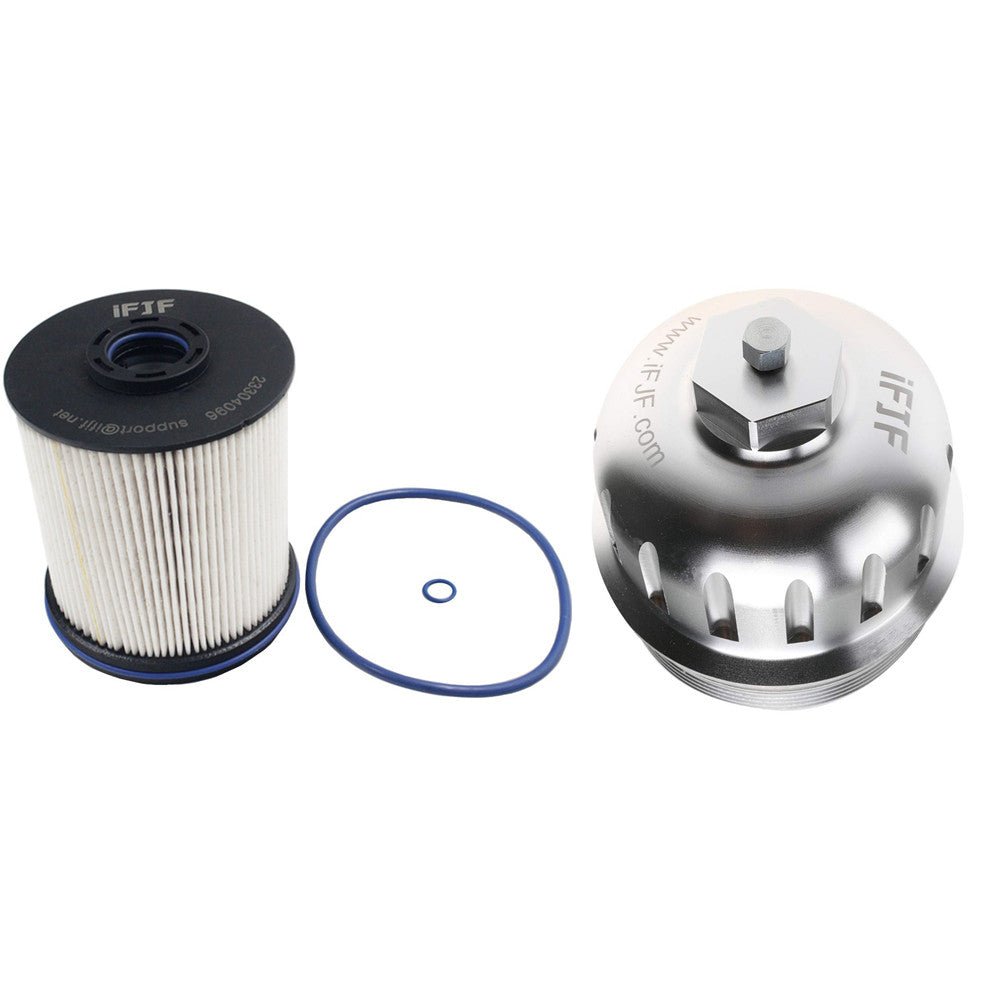 TP1015 FUEL FILTER & 134001 ALUMINUM HOUSING CAP FOR 6.6L DURAMAX L5P 2017-2020 SILVERADO SIERRA 2500HD 3500HD | IFJF
