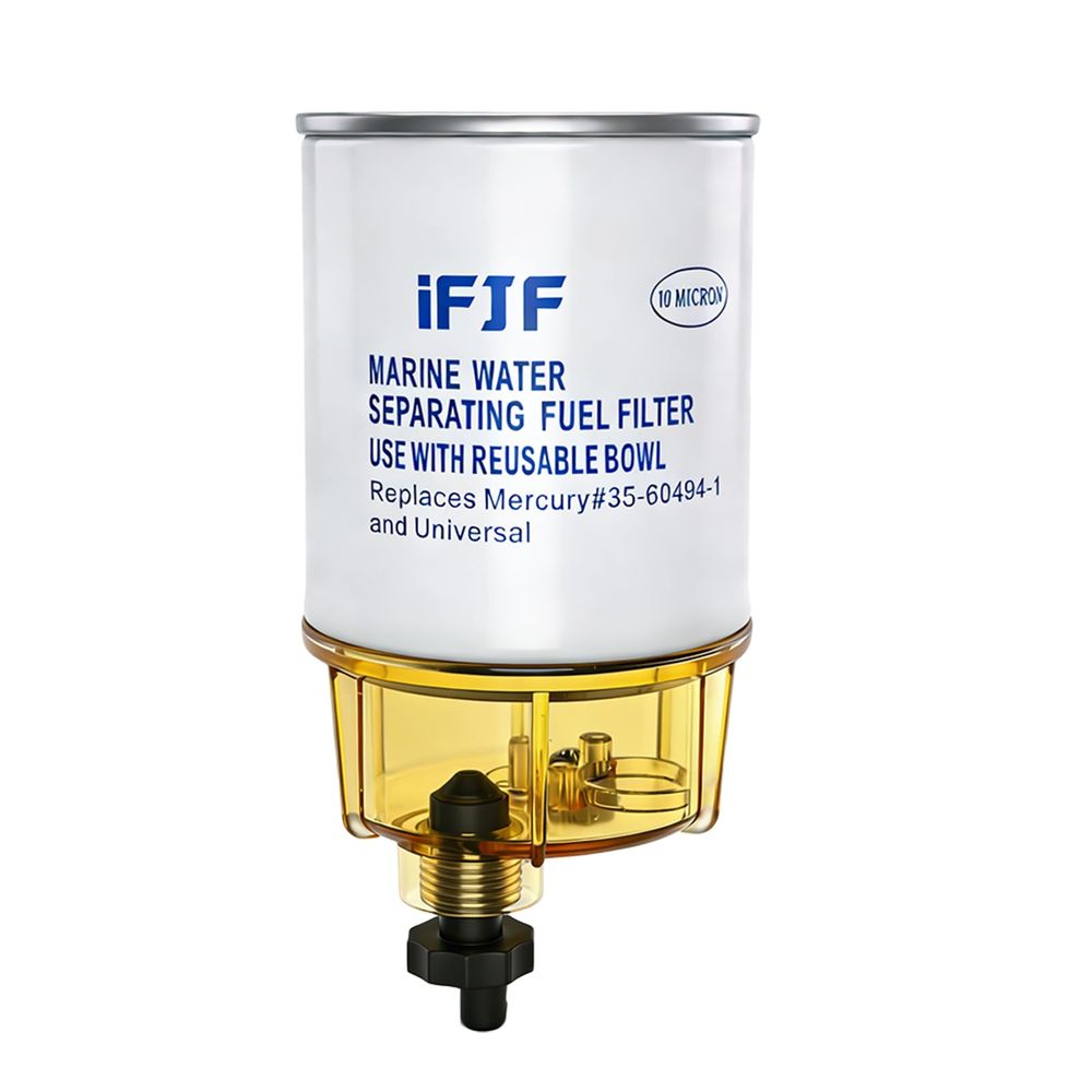 S3213 MARINE FUEL WATER SEPARATOR FILTER WITH CLEAR BOWL, 10 MICRON