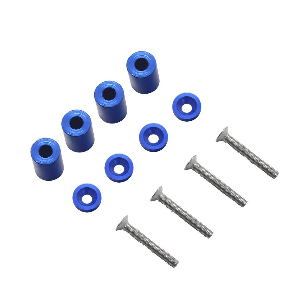 ENGINE HOOD SPACER RISER KIT FOR TURBO CARS ALUMINUM ALLOY 6MM LIFT (BLUE)